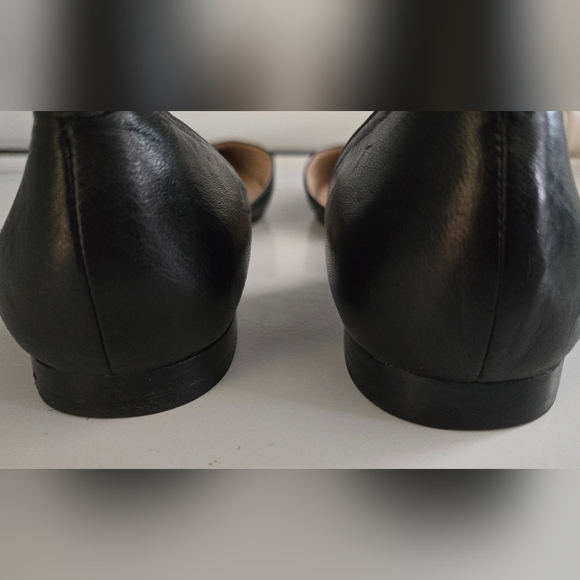 Marc Fisher LTD Black Leather Flats Pointed Toe D’Orsay Size 6.5 Classic Minimal - Picture 8 of 10